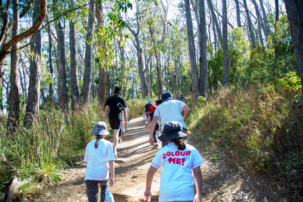 Visitors tackling Challenge Hill obstacles at Woodhouse