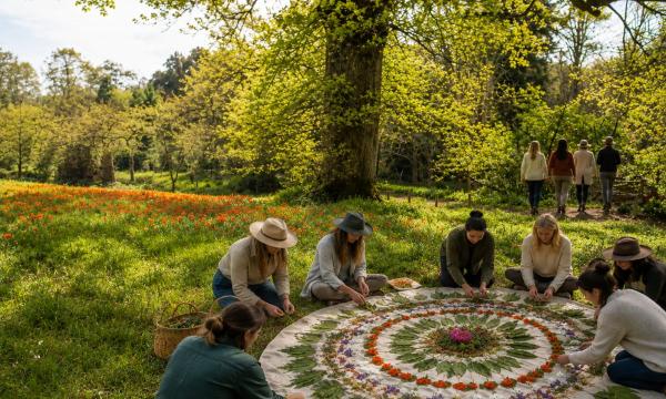 Guided nature connection experience in the bushland at Woodhouse Adventure Park