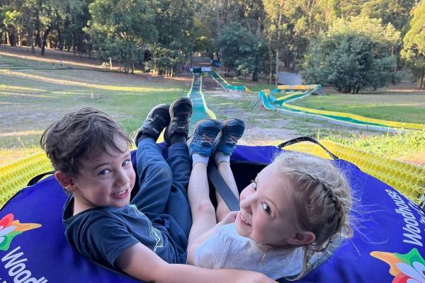 Children on the Tube Slide at Woodhouse Adventure Park